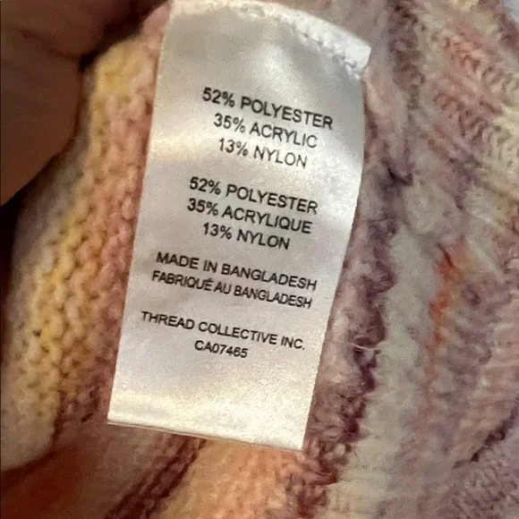 4/$20 Mexx Pastel Striped Cowl Neck Sweater - Picture 3 of 4